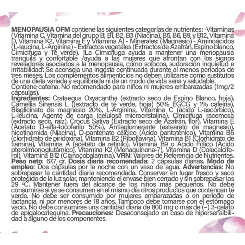Menopause OFM. 90 Cápsulas