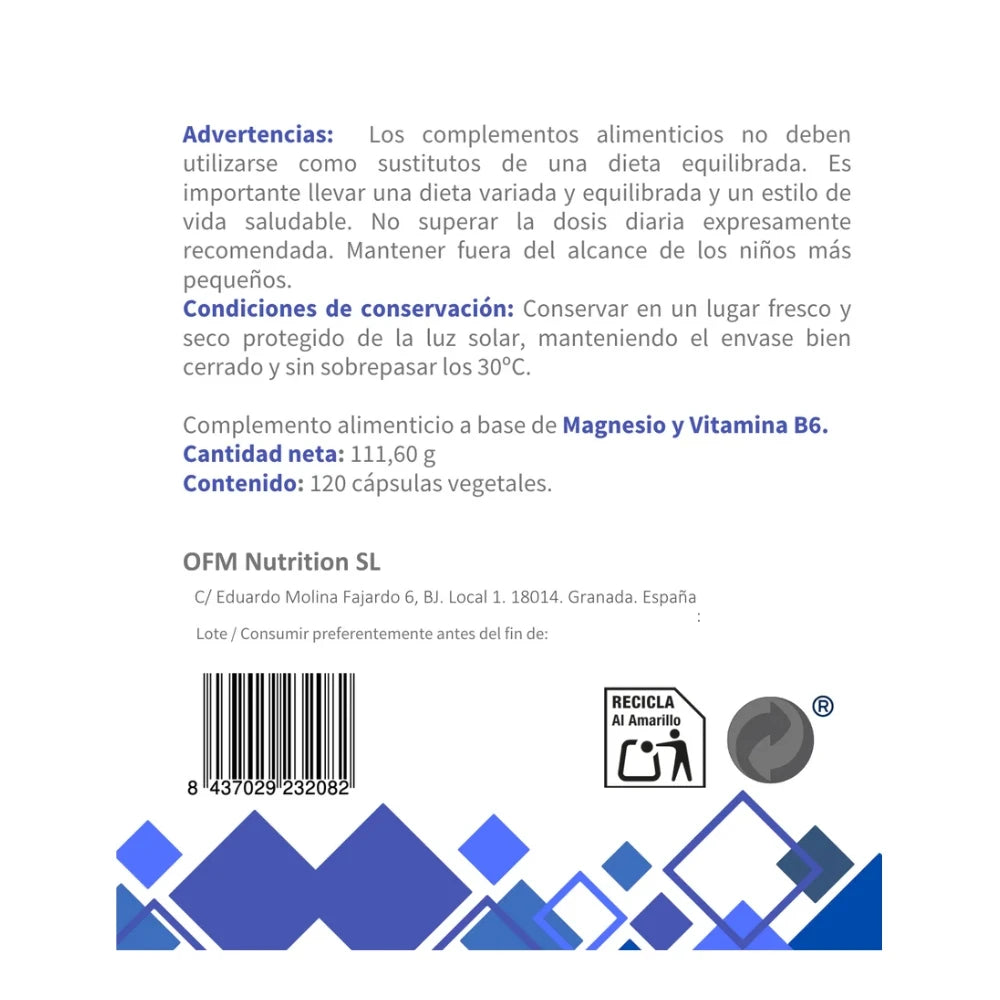 Mag4nesio OFM®. Magnesio 120 cápsulas