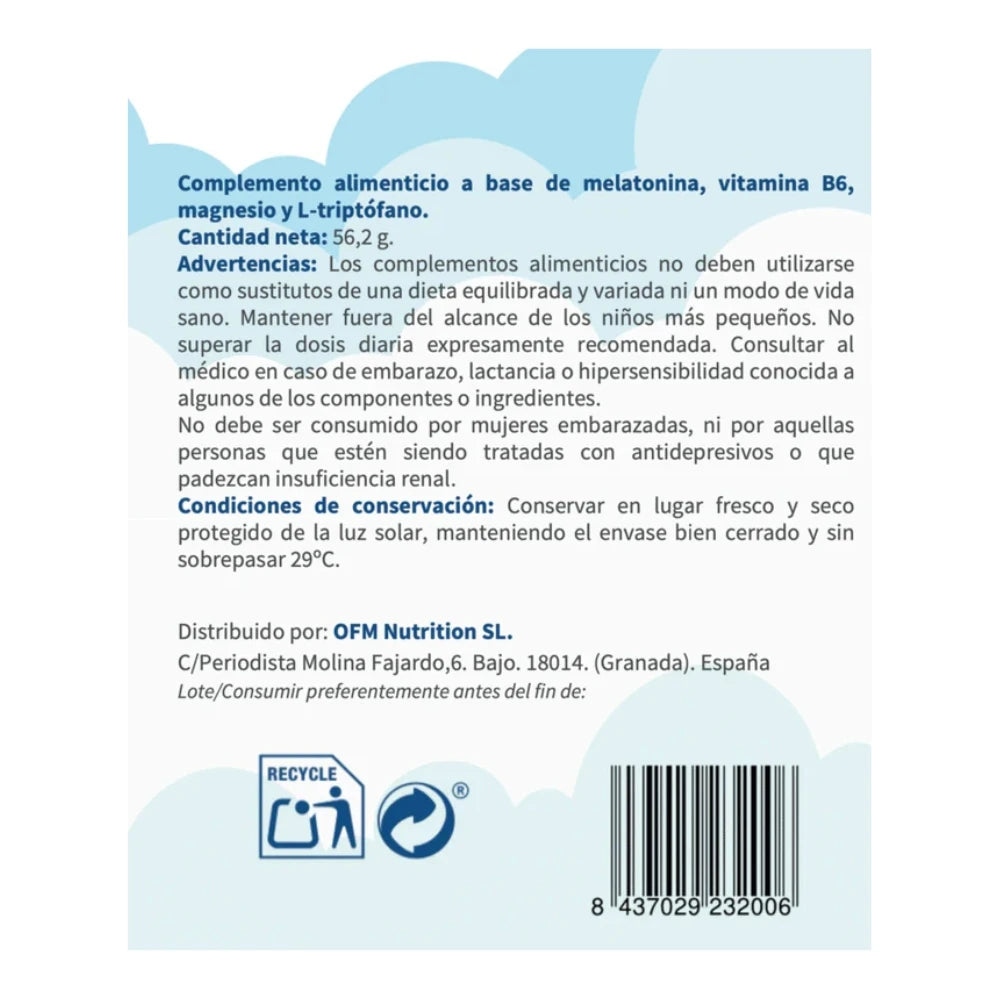Melotime (Melatonina Liberación Prologada)+ Magnesio+ Triptófano+ B6. 90 cápsulas